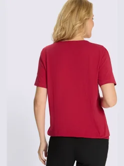 T-shirt à manches courtes fronce légère à l'encolure