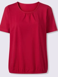 T-shirt à manches courtes fronce légère à l'encolure