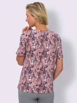 T-shirt à manches courtes fronces et lien à nouer sur l'encolure