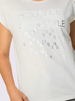 T-shirt à manches courtes imprimé brillant