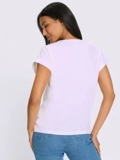 T-shirt à manches courtes imprimé brillant