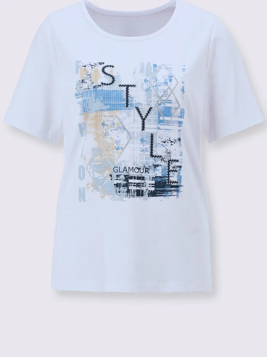 T-shirt à manches courtes imprimé brillant