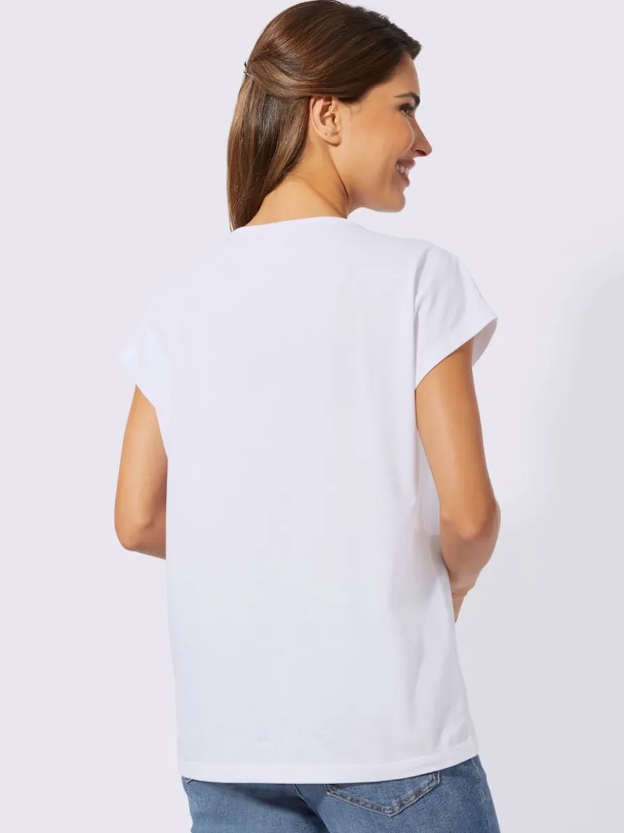 T-shirt à manches courtes imprimé feuille brillant