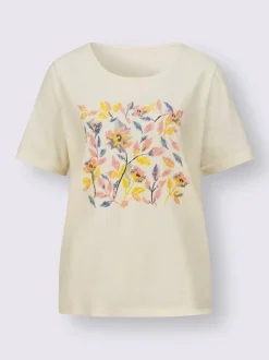 T-shirt à manches courtes imprimé floral aux coloris harmonieux