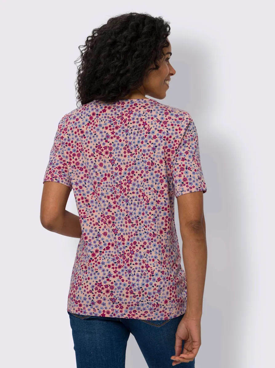 T-shirt à manches courtes imprimé mille-fleurs