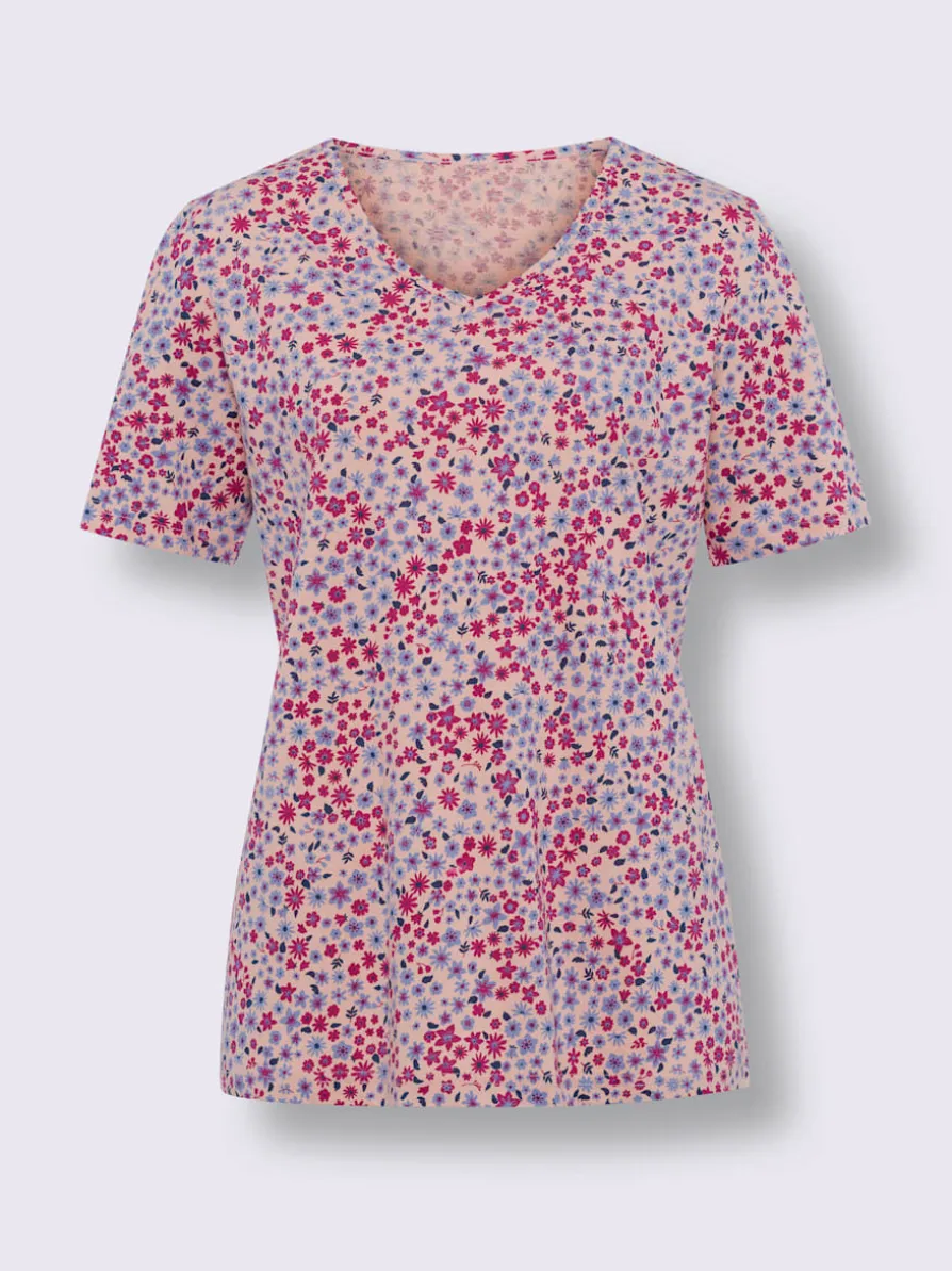T-shirt à manches courtes imprimé mille-fleurs