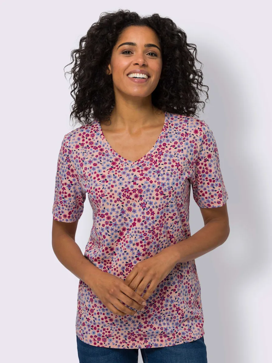 T-shirt à manches courtes imprimé mille-fleurs