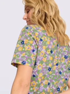 T-shirt à manches courtes imprimé mille-fleurs