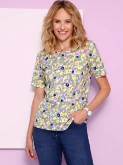 T-shirt à manches courtes imprimé mille-fleurs