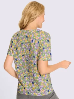 T-shirt à manches courtes imprimé mille-fleurs