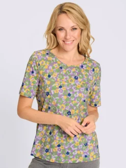 T-shirt à manches courtes imprimé mille-fleurs