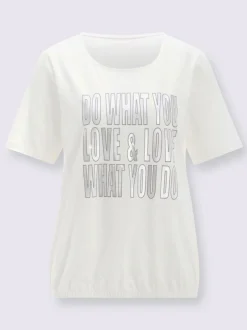 T-shirt à manches courtes imprimé transfert couleur argenté