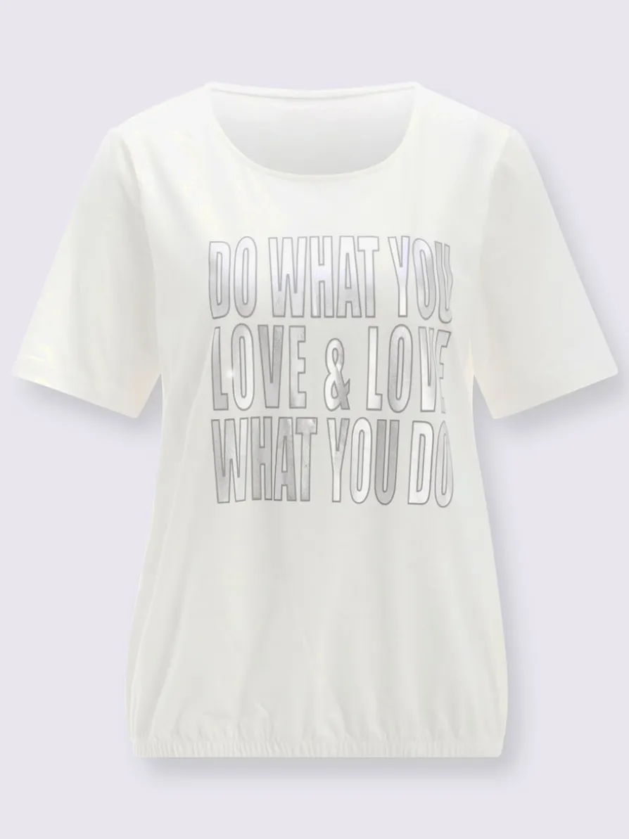 T-shirt à manches courtes imprimé transfert couleur argenté