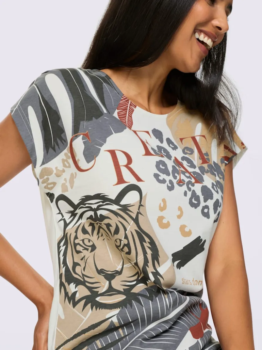 T-shirt à manches courtes mancherons tendance
