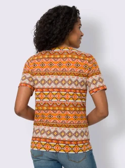 T-shirt à manches courtes motif ethnique tendance