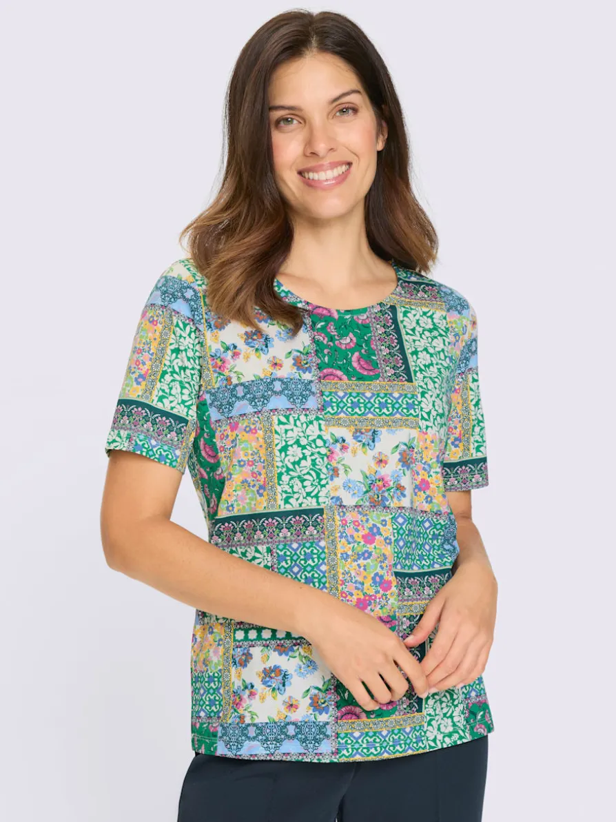T-shirt à manches courtes motif patchwork moderne