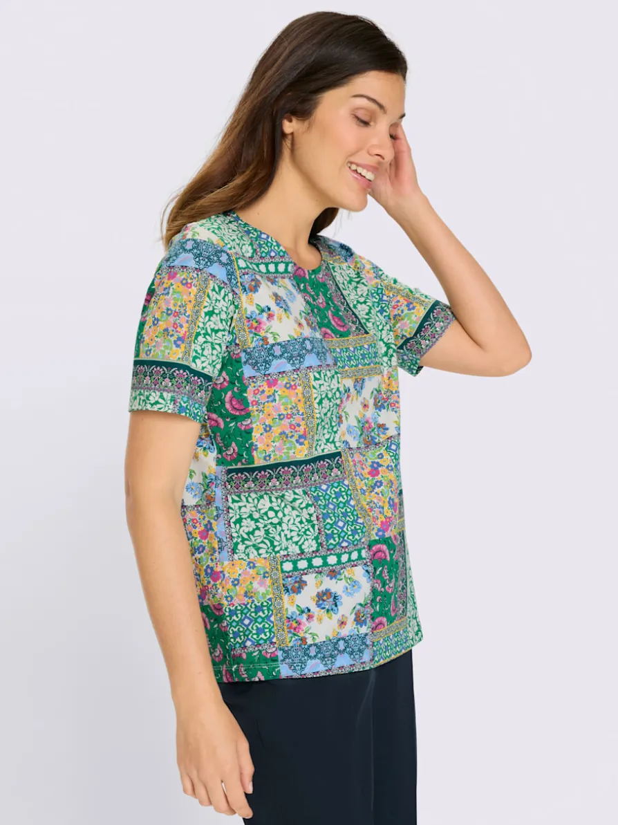 T-shirt à manches courtes motif patchwork moderne