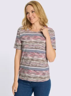 T-shirt à manches courtes motif à rayures tendance