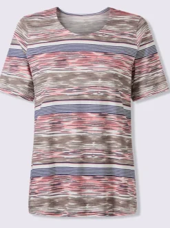 T-shirt à manches courtes motif à rayures tendance