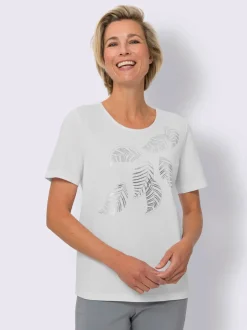 T-shirt à manches courtes petites pierres brillantes fantaisie