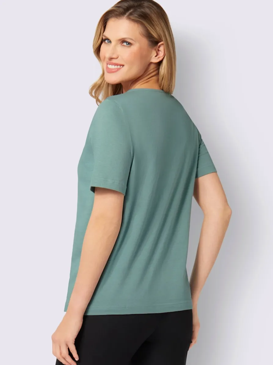 T-shirt à manches courtes superbe broderie ajourée