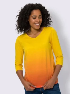 T-shirt à manches 3/4 dégradé de couleur