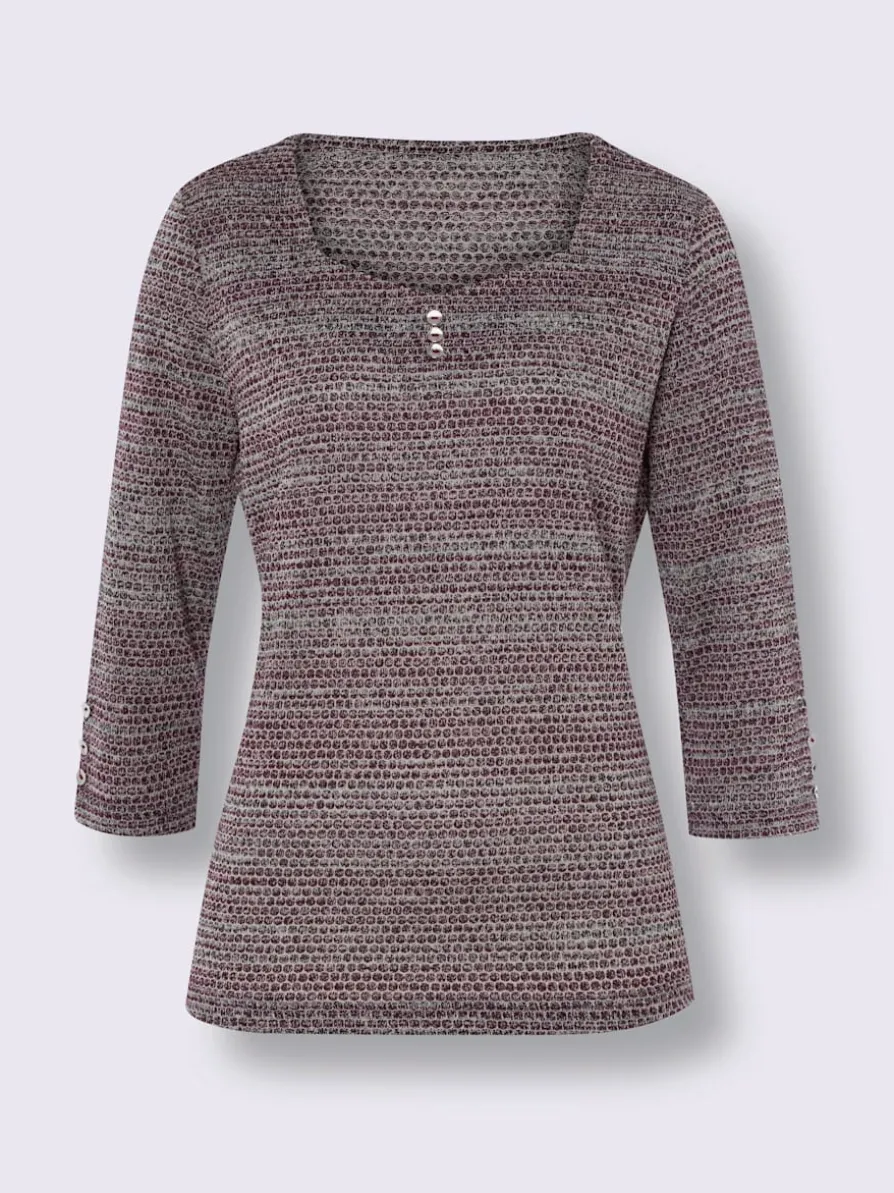 T-shirt à manches 3/4 encolure en forme de cœur