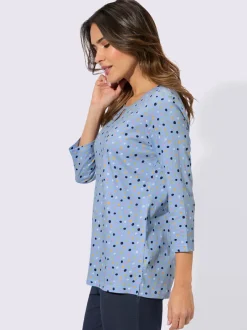 T-shirt à manches 3/4 encolure en goutte d'eau devant