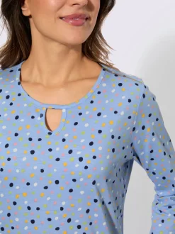 T-shirt à manches 3/4 encolure en goutte d'eau devant