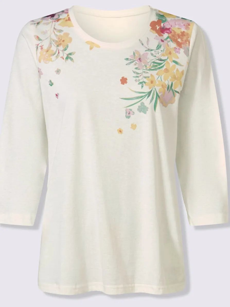 T-shirt à manches 3/4 imprimé floral