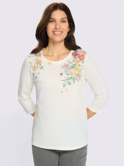 T-shirt à manches 3/4 imprimé floral