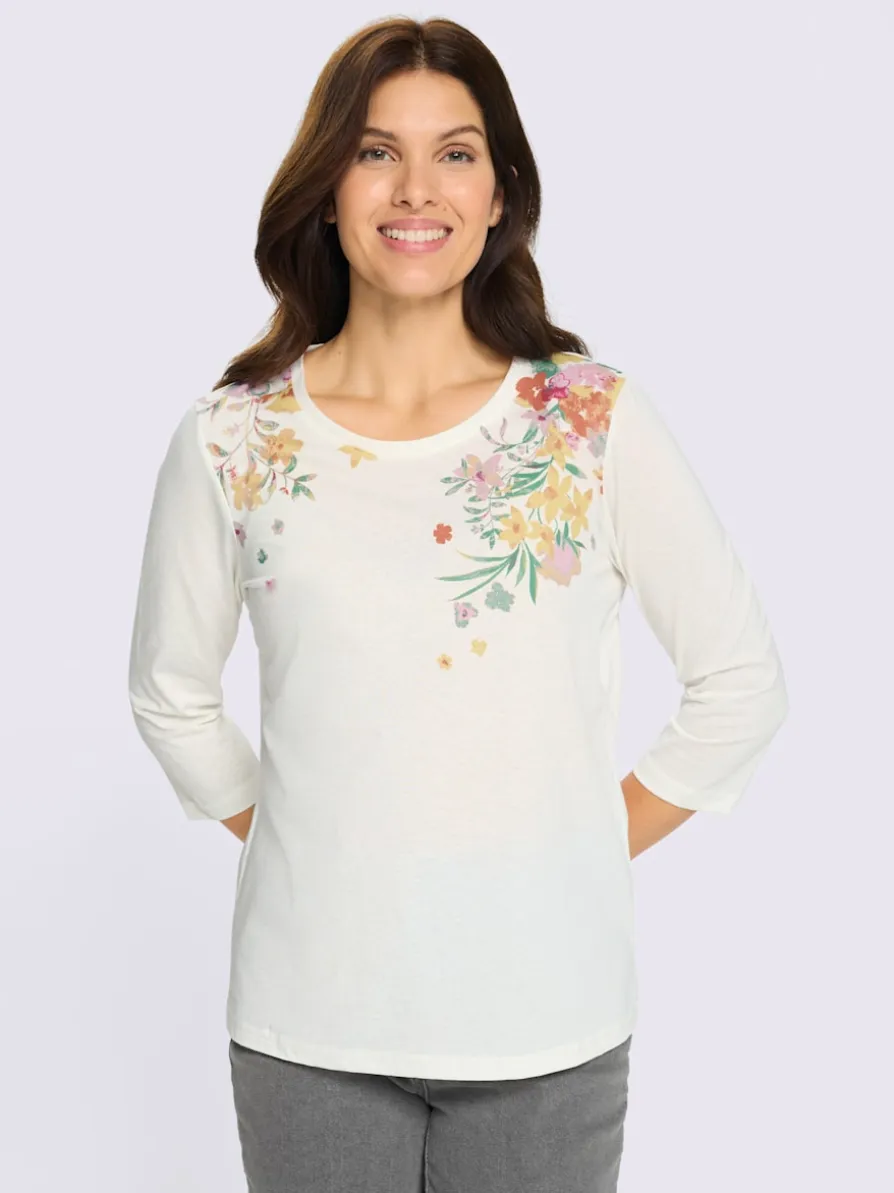 T-shirt à manches 3/4 imprimé floral