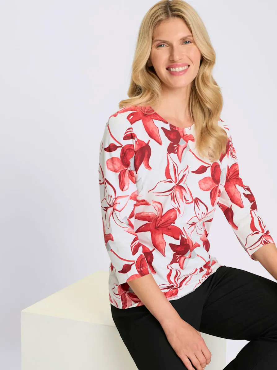 T-shirt à manches 3/4 imprimé floral