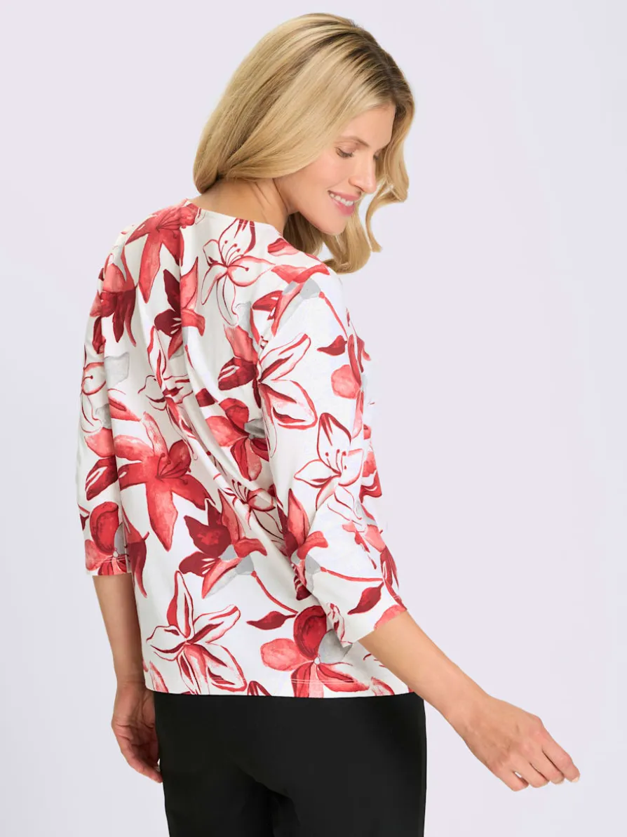 T-shirt à manches 3/4 imprimé floral