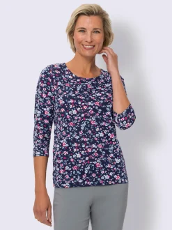 T-shirt à manches 3/4 joli motif floral