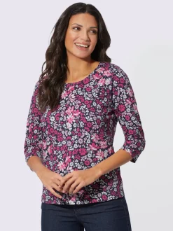 T-shirt à manches 3/4 joli motif floral