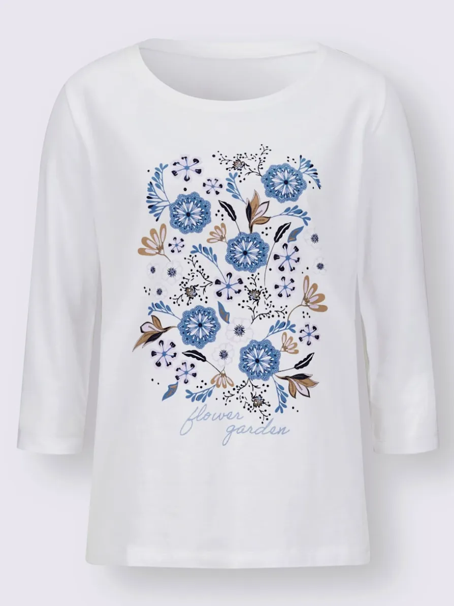 T-shirt à manches 3/4 joli motif floral
