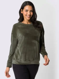 T-shirt à manches longues chandail en velours ras