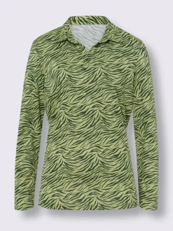 T-shirt à manches longues col chemise ouvert