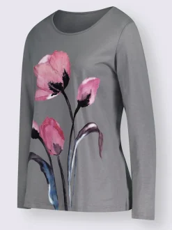 T-shirt à manches longues imprimé floral