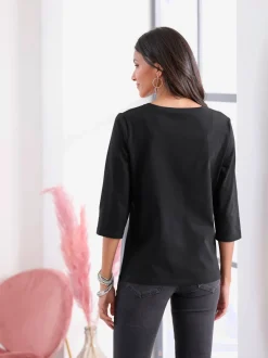 T-shirt à manches longues joli aspect patchwork