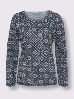 T-shirt à manches longues joli motif norvégien