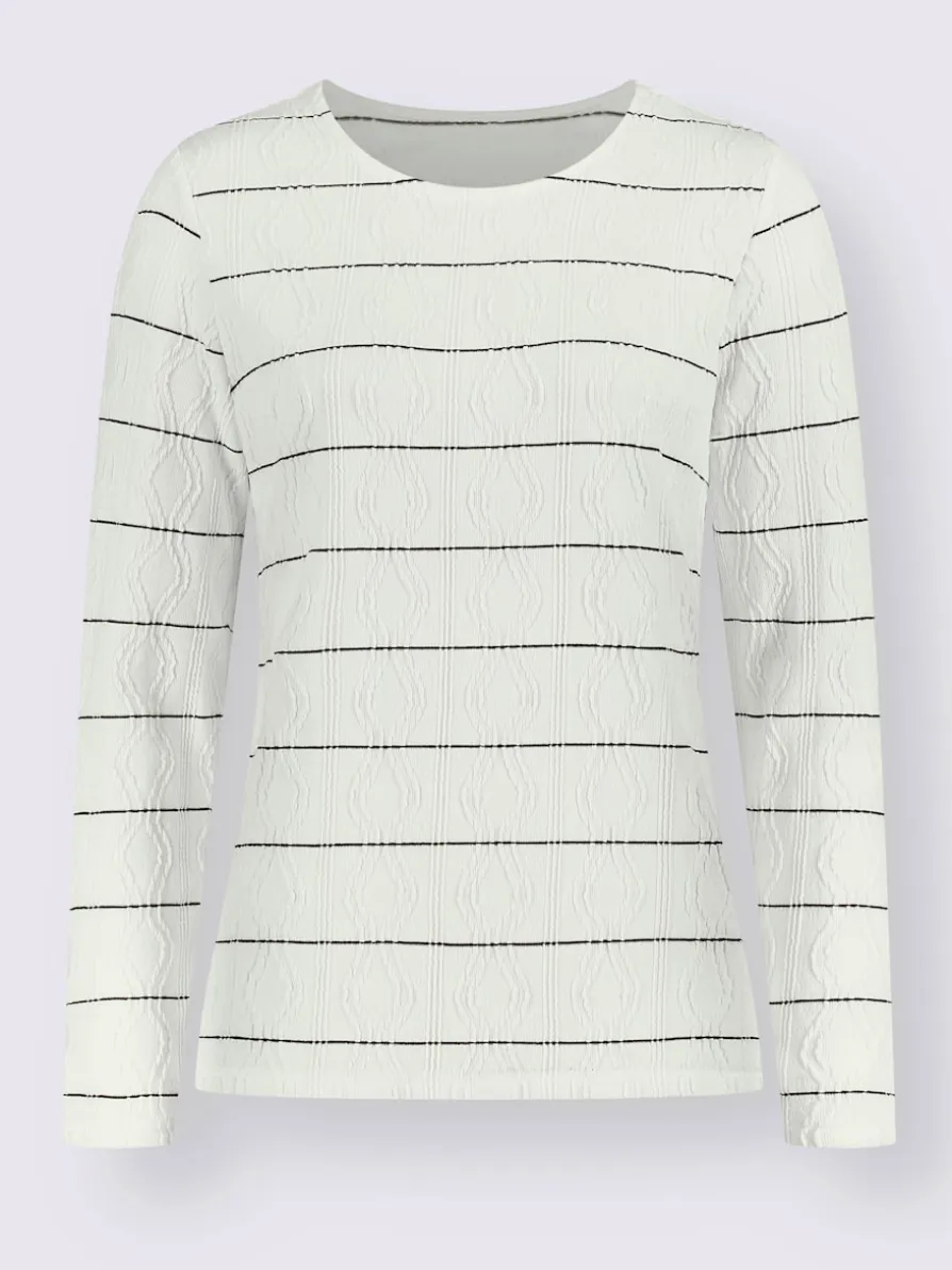 T-shirt à manches longues structure jacquard