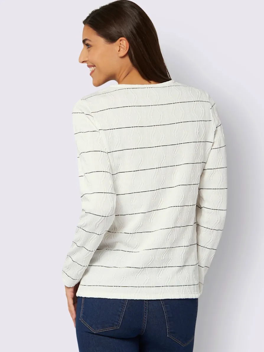 T-shirt à manches longues structure jacquard