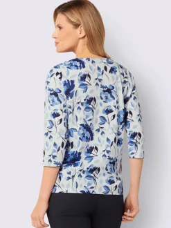 T-shirt à manches 3/4 motif floral