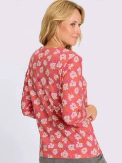 T-shirt à manches 3/4 motif floral