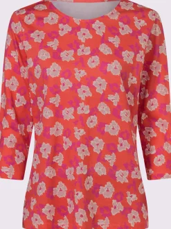 T-shirt à manches 3/4 motif floral