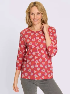 T-shirt à manches 3/4 motif floral