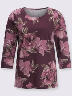 T-shirt à manches 3/4 motif floral