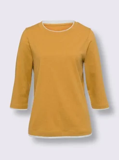 T-shirt à manches 3/4 pattes contrastées